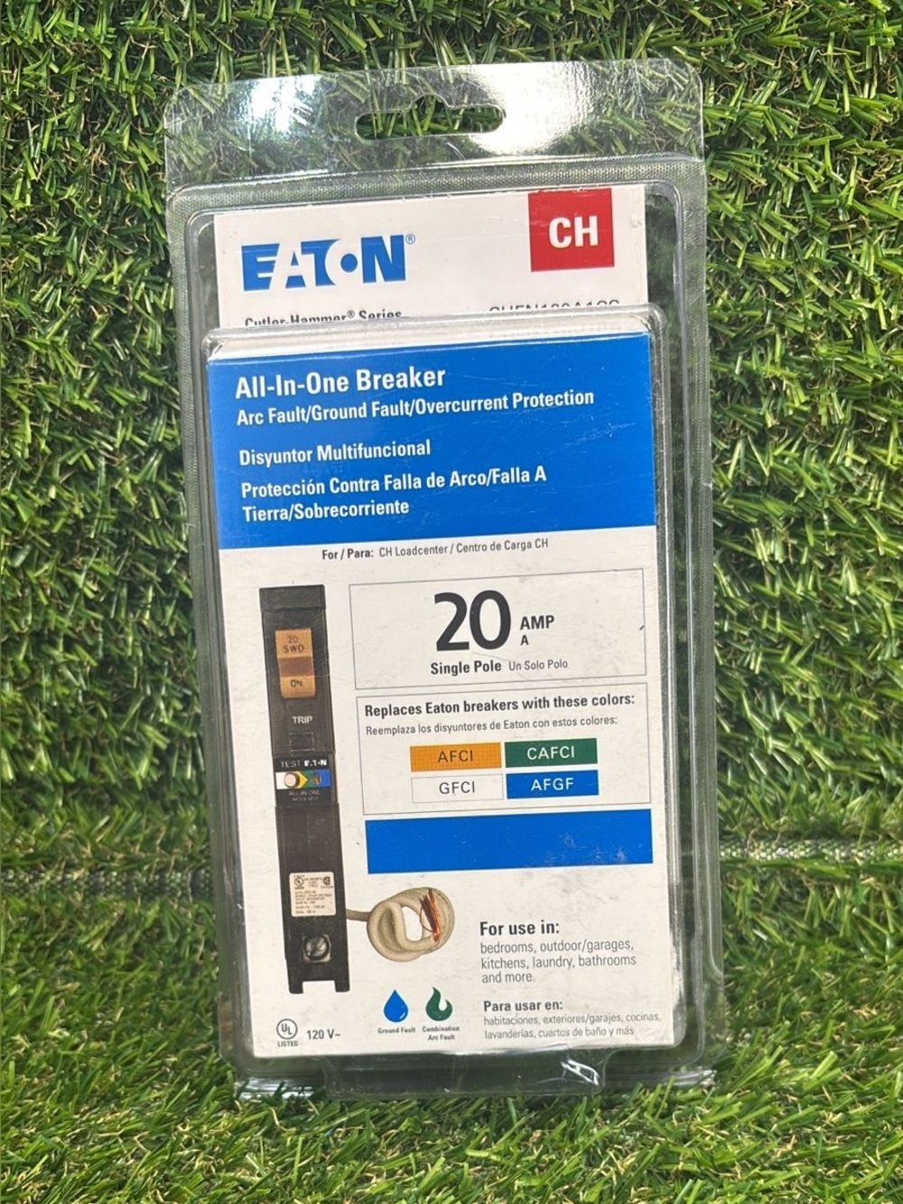 Eaton CH All-In-One Breaker 20 Amp Single Pole CHFN120A1CS New In Package